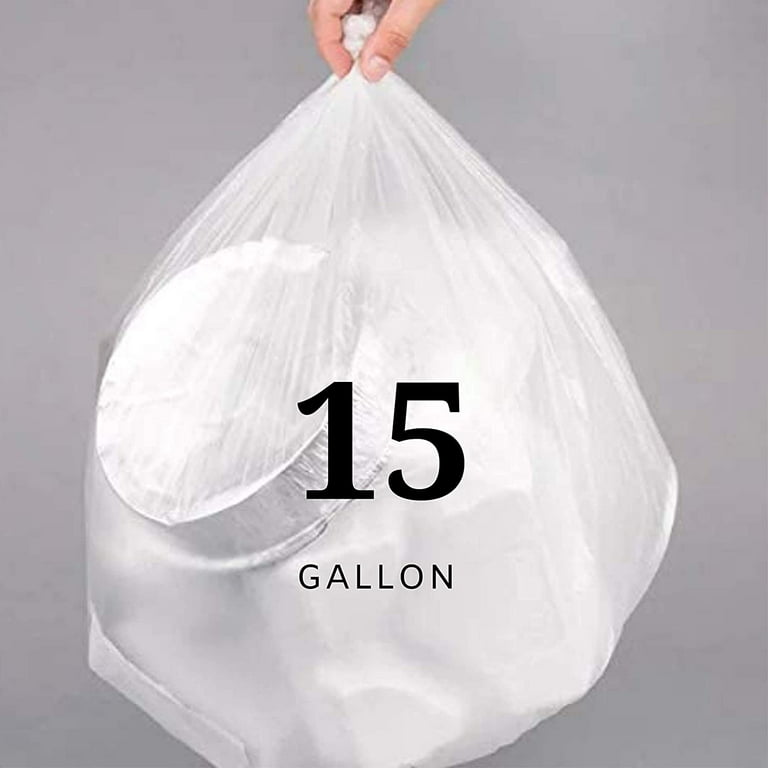 Netko Clear Plastic Garbage Bags - 15 Gallon Waste Basket Bags for Kitchen, Home, Office, Bathroom - Wastebasket Bin Liners - High Density, Leak-Proof