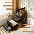 thumbnail image 4 of VKCC Compact Vanity Desk Set with Charging Ports, Folding Dressing Table with Drawers for Small Bedroom, White, 4 of 11