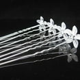 thumbnail image 6 of NIBOLOG 20 Pcs Women's Wedding Bridal Jewelry U Shaped White Flower Hair Pins Clips, 6 of 7