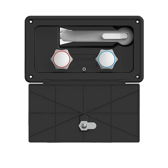 ITC Fontana RV or Boat Exterior Shower Box Kit Faucet with Shower Head (Locking Door Assembly - Black with 5' Hose)