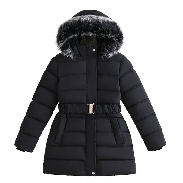 RMGVDSD Girls' Winter Coat Girl Winter Dress Coats Hooded Jacket Down  Padded Coat Warm Thickened Hooded Jacket Outerwear Fashionable Puffer  Jackets Fashionable Cute 8-9 Years - Walmart.com