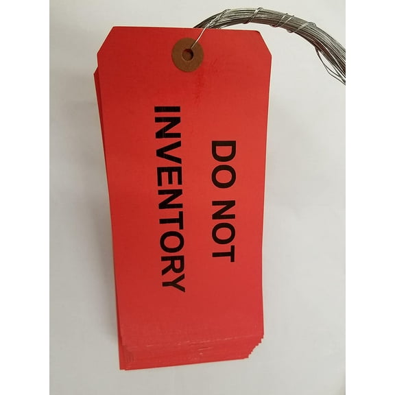 DO NOT INVENTORY TAG #8, WIRED, BUNDLE OF 50 TAGS, RED 3-1/8" x 6-1/4"