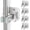 Silver, variant on Stainless Steel Broom Holder, Heavy Duty, Rust Resistant, 4 Gripper Positions with 4 Hooks, Black