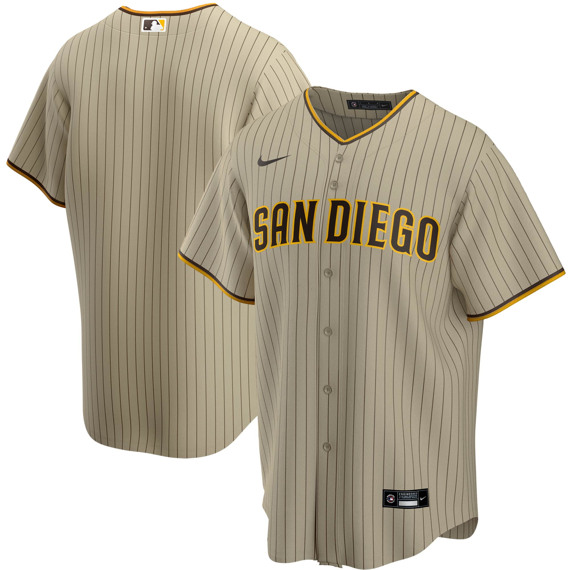 San Diego Padres Nike Alternate 2020 Replica Team Jersey - Sand/Brown ...