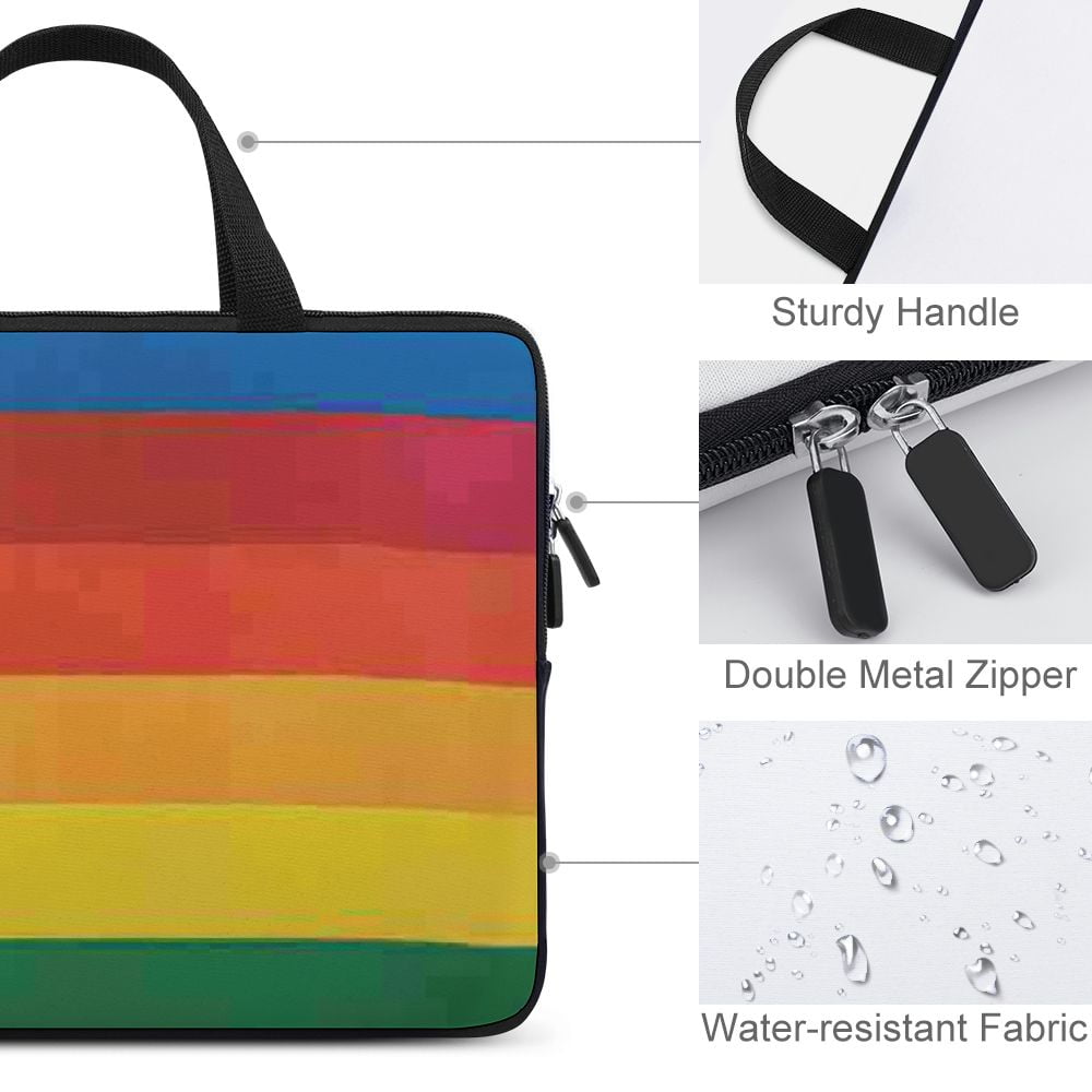 JRXY Rainbow Flag Diving Fabric Laptop Handle Bag Computer Protective Case 13inch