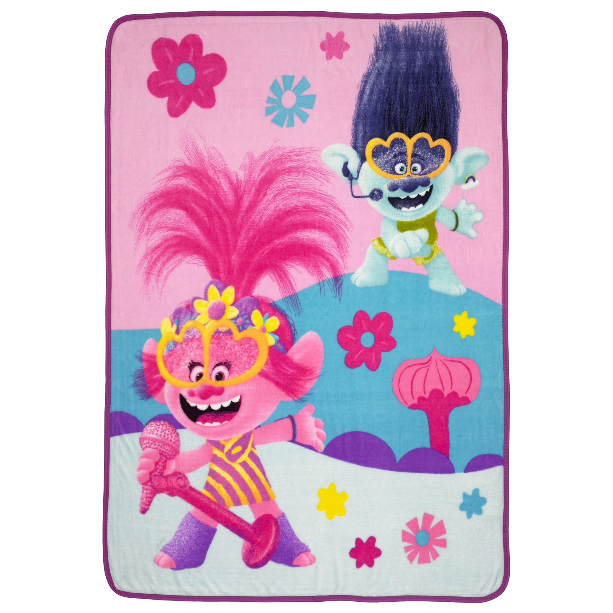 Trolls Kids Fleece Throw Blanket, 46 x 60, Pink, Dreamworks