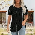 thumbnail image 2 of Xixinqiwan Women No Boundaries Tops,Women Crew Neck Shirts Floral Short Sleeve Tops Flowy Casual Summer Blouses T-Shirt Black L, 2 of 6