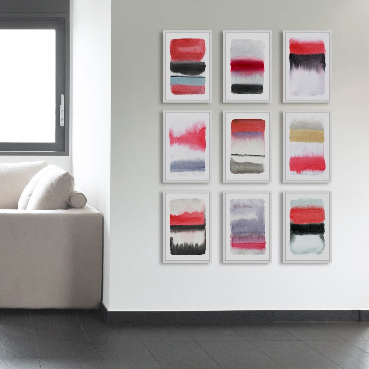 Red and White Polyptych