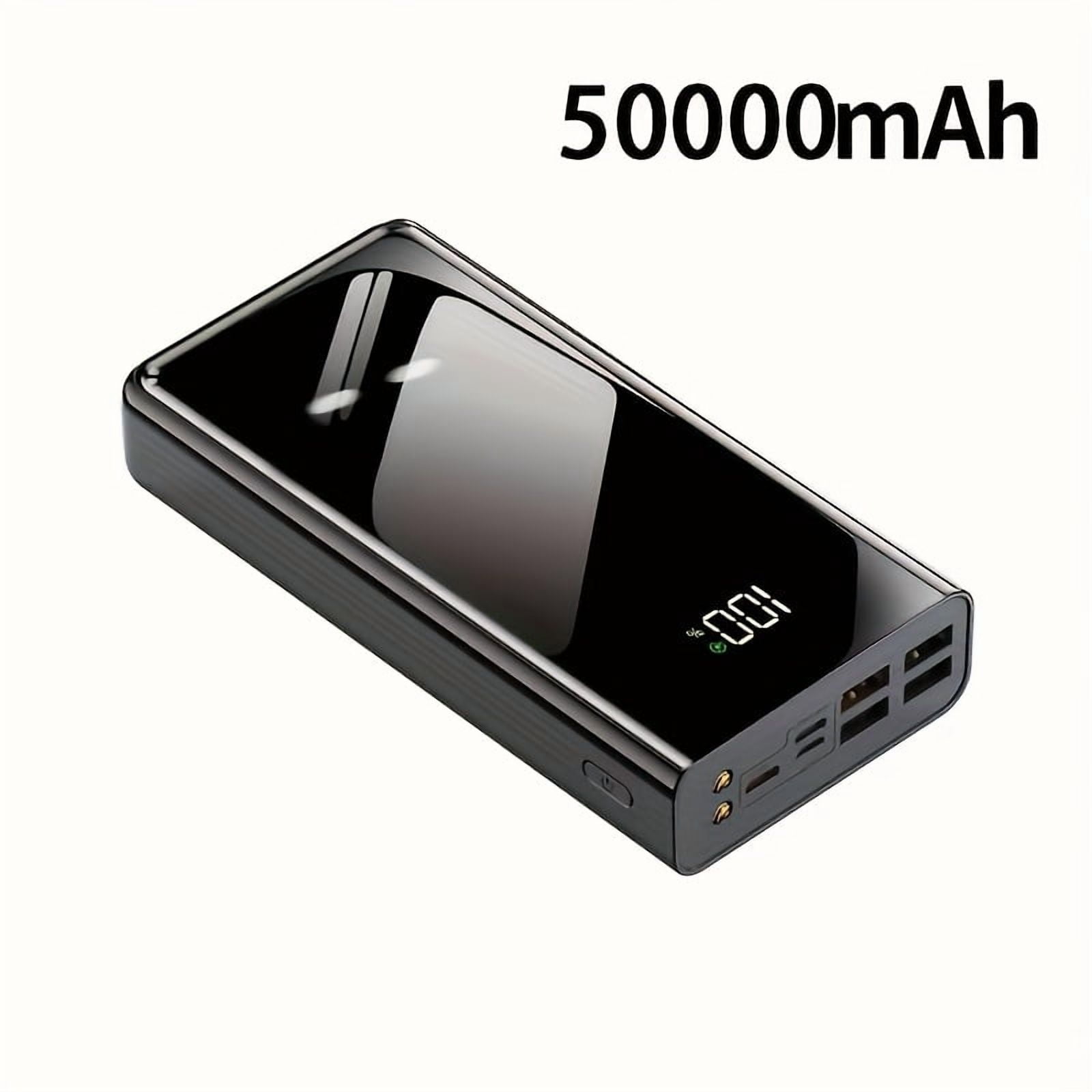50000mAh Fast Charging Power Bank with LED Display, 4 USB Ports & Type-C, Compatible with iPhone/Android Devices, Outdoor Emergency Battery Pack