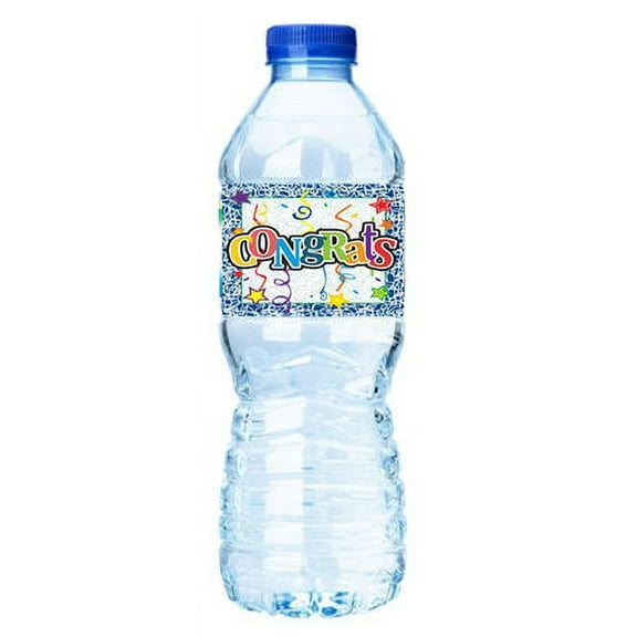 Congrats!Stars-Water Bottle Labels-12pack