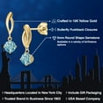 thumbnail image 2 of Gem Stone King 10K Yellow Gold Blue Zircon Stud Dangle Earrings for Women | 1.70 Cttw | Gemstone Birthstone | Round 5MM, 2 of 6