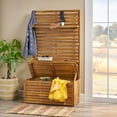 thumbnail image 3 of Noble House Kenya Indoor Rustic Wooden Hall Tree, Teak Finish, 3 of 5