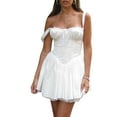thumbnail image 2 of Fortune Robe Mini Fluide Sans Manches Col Carré Robe Trapèze, 2 of 9
