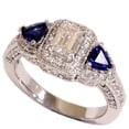 thumbnail image 3 of Pompeii 2 1/8ct Emerald Diamond & Blue Sapphire Ring 14K Gold (G,SI), 3 of 3