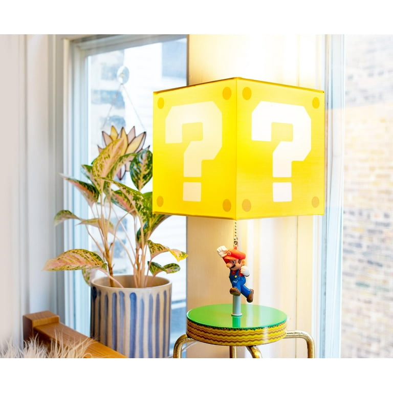Paladone Super Mario Question Block Table Lamp with Mario Chain Pull -  Officially Licensed Nintendo Merchandise,Yellow