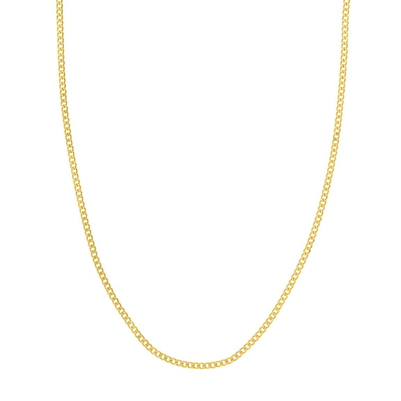 14K Yellow Gold Men & Women's 24" 2.70mm Diamond Cut Open Curb Chain Necklace
