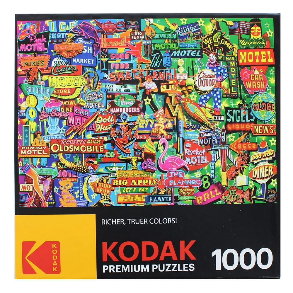 Kodak 1000 Piece Jigsaw Puzzle Neon Retro Signs