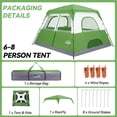thumbnail image 3 of HOTEEL 8 Person Camping Tent,Family Tents Outdoor Canopy with Wheeled Bag,for Parties,Wedding,Backyard,Camping,Green, 3 of 9