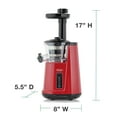 thumbnail image 5 of Omega Cold Press 365 Compact Masticating Vertical Juicer, 120W Low-Speed 3-Stage Auger, in Red (JC3000RD13), 5 of 13