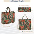 thumbnail image 6 of FORMRS Womens Corduroy Tote Bag Crossbody Shoulder Handbag with Pocket, Christmas Holly Bows, 6 of 7