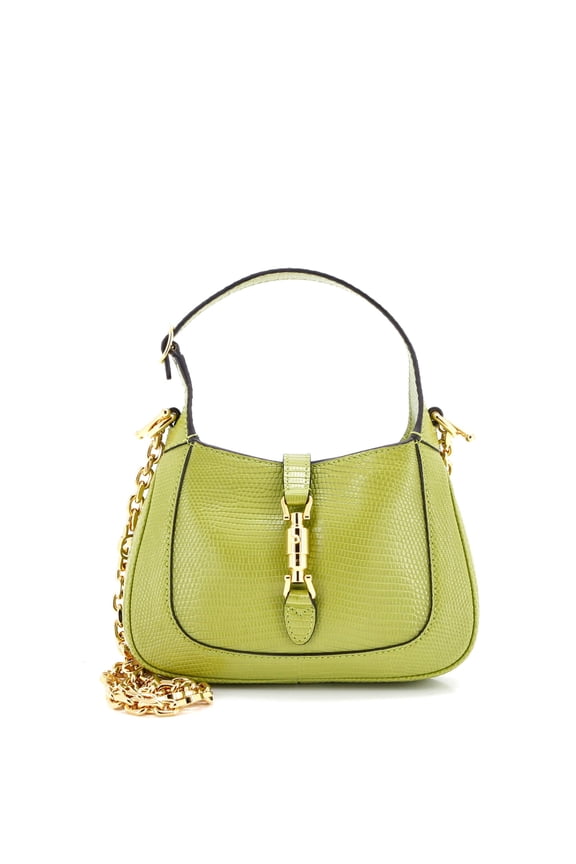 Pre-Owned Jackie 1961 Chain Hobo Metallic Lizard Mini By Rebag