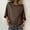 Brown, variant on Aobny Plain Womens Tshirt Dolman Sleeve Cotton Linen Tshirts 3/4 Sleeve Boat Neck Beige Women's Plus Size Tops,L