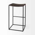 thumbnail image 5 of Dark Brown Woven Leather Bar Stool, 5 of 8