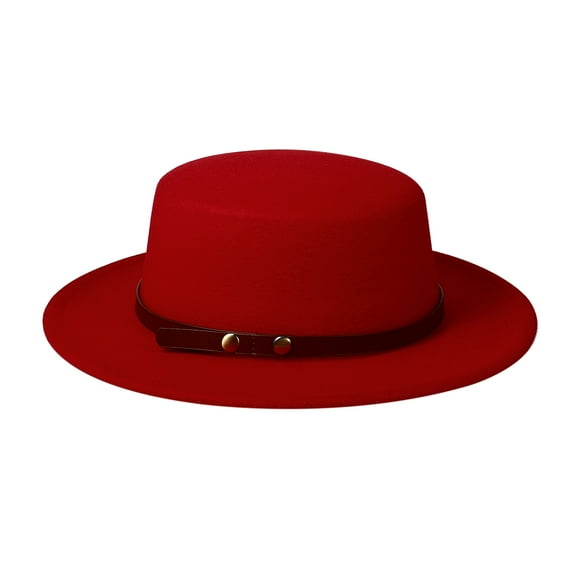 Avaner Women Vintage Wide Brim Fedora Hat Belt Panama Hat Felt Jazz Hat Church Derby Cap for Women and Men