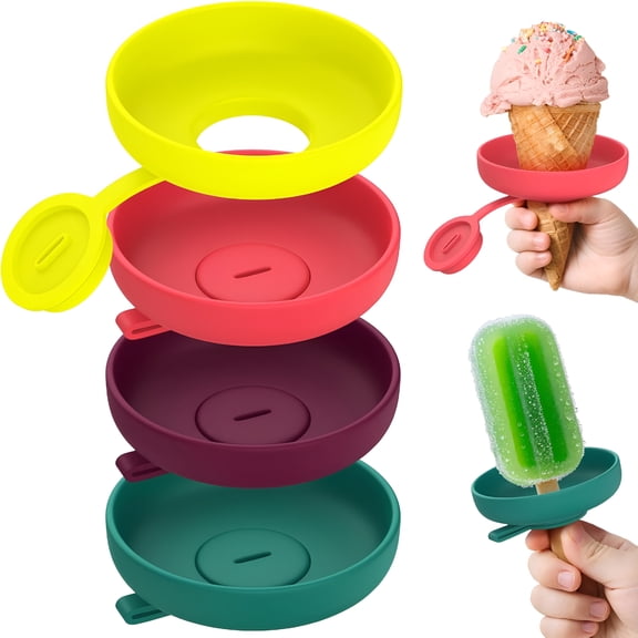 ACDANC Ice Pop Holders for Kids Catches Drips Before They Drop Frozen Pop and Ice Cream Holder for Summer Days and Birthday Ice Pop Party 4 Count