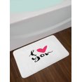 thumbnail image 2 of Love Bath Mat, Hand Drawn Design Happy Valentines Day Calligraphy Art Handwriting Romantic, Non-Slip Plush Mat Bathroom Kitchen Laundry Room Decor, 29.5 X 17.5 Inches, Black Hot Pink White, Ambesonne, 2 of 2