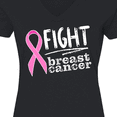 thumbnail image 4 of Inktastic Fight Breast Cancer Pink Ribbon Women's V-Neck T-Shirt, 4 of 5