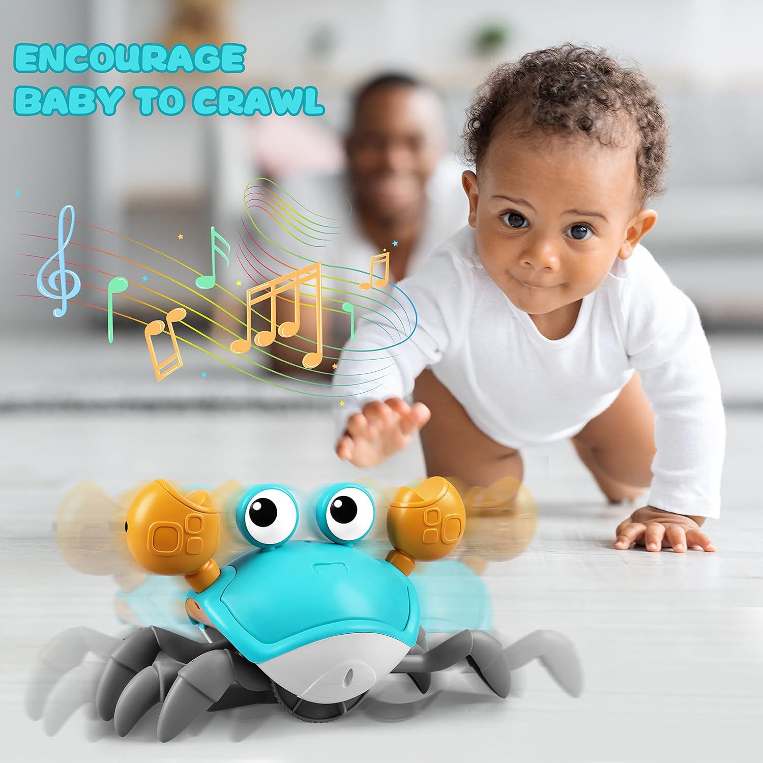 Crawling Crab Toy, Infant Tummy Time Baby Toys, Fun Interactive Dancing