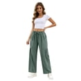 thumbnail image 7 of Women Linen Pants Wide Leg Boho Pants Loose Lightweigt Beach Palazzo Harem Pants with Pockets, XL, 7 of 7