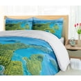 thumbnail image 5 of Ambesonne Aerial Duvet Cover Set, Panorama of Palau Islands, 2-Calking, Azure Blue and Fern Green, 5 of 7