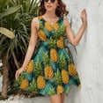 thumbnail image 3 of A Close Up of A Pineapple And Palm Leaves Pattern Sundress Sleeveless Dress Summer Women Clothes Dress for Women Dresses, 3 of 7