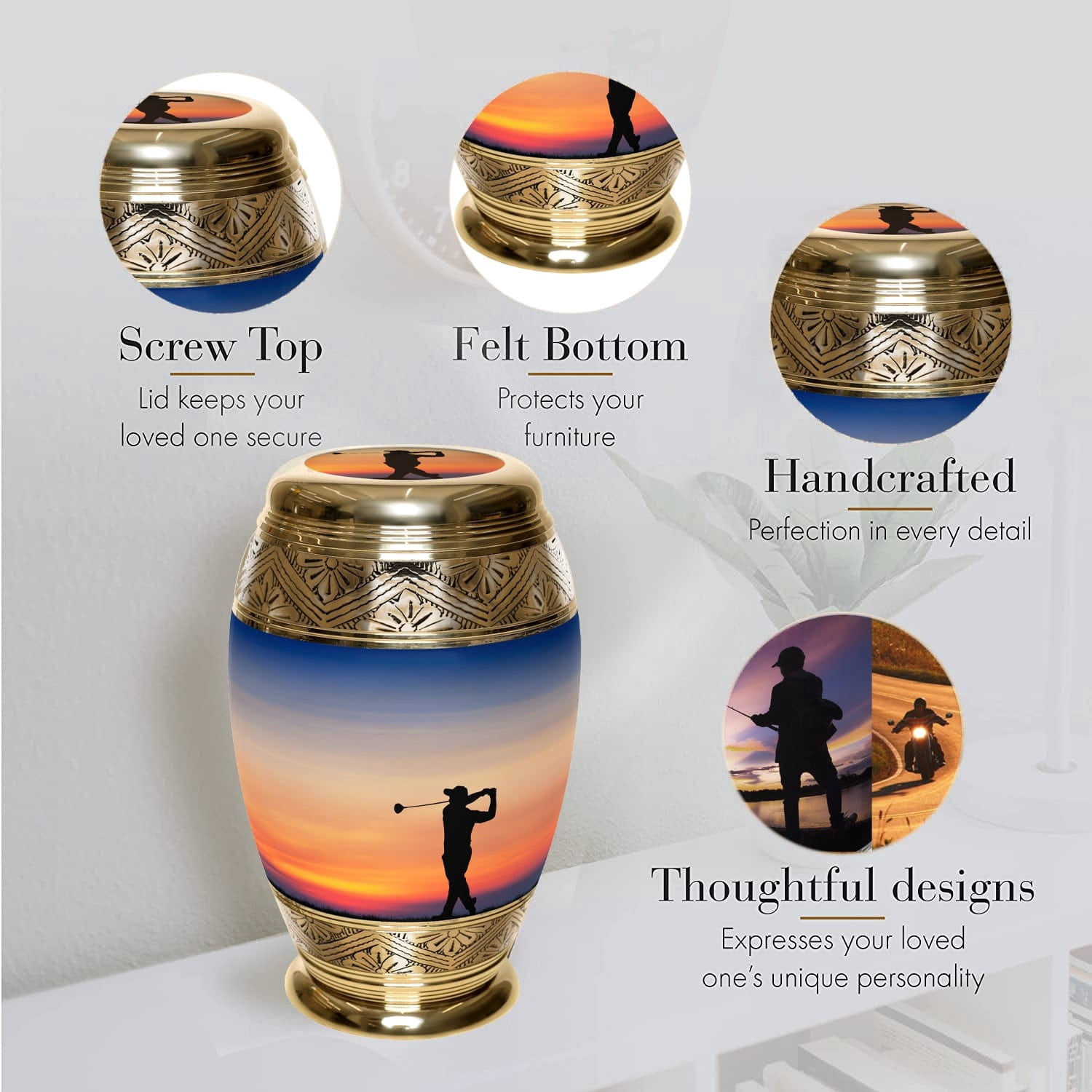Gone Golfing Cremation Urns for Human Ashes Adult Urns for Cremation Ashes Urns for Adult Cremation Ashes Urns for Ashes Cremation Urns for Human Ashes Adult 200 Cubic Inches Large