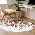 thumbnail image 4 of Area Rug 48in, Autumn Lead Berry on White Floor Carpet Living Room Rug, Orange Fallen Leaves Non-Slip Welcome Mat Indoor Rugs for Bedroom Dining Room, 4 of 9
