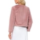 thumbnail image 3 of CHAQUETA CORTA ABIERTA INSPIRADA EN CHIC PARA MUJER, BOLERO DE FALSO PIEL DE MANGA LARGA, ABRIGO DE INVIERNO TAMAÑO M, ROSA POLVO, 3 of 6