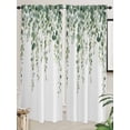 thumbnail image 2 of Green Eucalyptus Leaves Living Room Curtains 72 Inches length, Spring Pastoral Rustic Botanical Window Treatment Curtain Drapes, Light Filtering Drapes for Bedroom Laundry Room, 52"x72", 2 Panels, 2 of 7