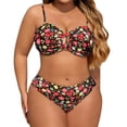 thumbnail image 4 of Fznquz Tummy Control 2 Piece Swimsuit for Women Plus Size High Waisted Swim Suits Cutout Tie Back Floral Bathing Suit,XXXXL, 4 of 7