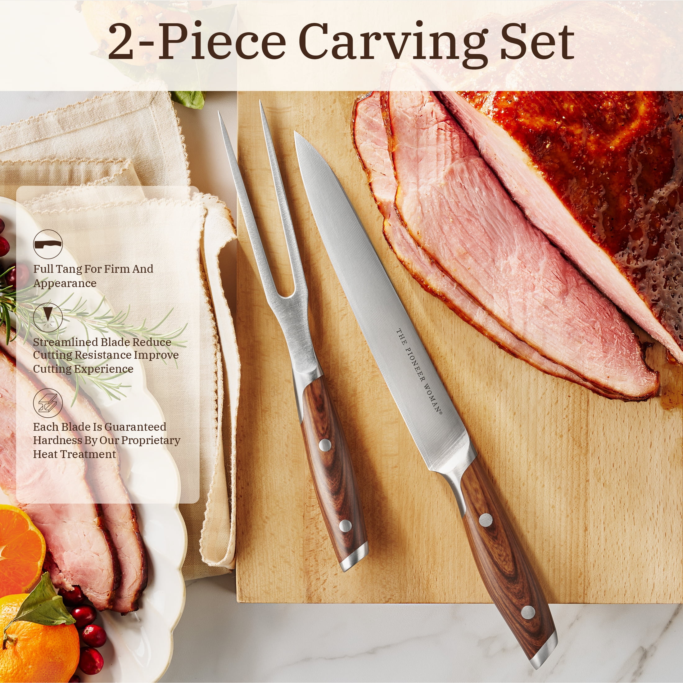 The Pioneer Woman 2 Pieces Stainless Steel Carving Set