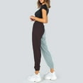 thumbnail image 4 of Gibobby pantalones afelpados para mujer Pantalones de chándal con bolsillo para mujer, estampado, cómodos, de cintura alta, para entrenamiento, salón atlético, informales, para correr (Café, M), 4 of 5