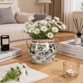 thumbnail image 4 of BUYMAX Slate Gray Retro Planter with Handles, Ceramic Flower Pot with Drainage Hole, Modern Vintage Indoor Outdoor Decorative Pot, 4 of 9