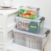 17 Qt Clear Storage Bins with Lids Clear Stackable Plastic Totes Containers 4 Pack 16x11.6x7.3 in