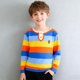 thumbnail image 4 of Odeerbi Chicos Henley Camisas Algodón Color Bloque Rayas Bordado Camisa de Manga Larga, 4 of 6