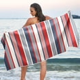 thumbnail image 6 of Coolnut Mexican Serape Blanket Stripes Beach Towel, Sand Free Super Absorbent Oversized Travel Towel with Mesh Bag for Beach,Camping, Swimming, Holiday, 31"x 71", 6 of 6