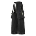 thumbnail image 2 of Gamivast Y2K Pants Men Baggy Drawstring Cargo Pants with Multiple Pockets Casual Business Straight Wide Leg Sweatpants Outdoor Elastic Waist Active Pant, 2 of 5