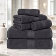 thumbnail image 2 of Ample Decor Bathroom Towel Set of 6 600 GSM - 2 Hand Towel,2 Bath Towel,2 Wash Cloths - Grey, 2 of 6