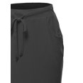 thumbnail image 5 of A2Y Women's Elastic Waist Self Tie Tulip Hem Side Pocket Skirt Ash Grey L, 5 of 5