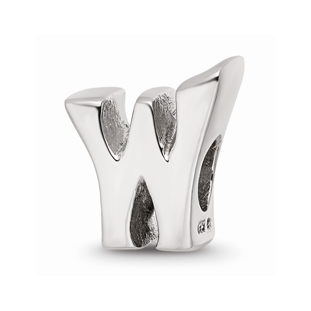 925 Sterling Silver Reflections Letter W Bead; for Adults and Teens; for Women and Men